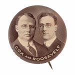 James M Cox/Franklin D Roosevelt jugate button, sold for $185,850