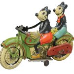 Circa-1932 Tippco (Germany) Mickey and Minnie Mouse motorcycle, $222,000, world-record auction price for any Disney toy.